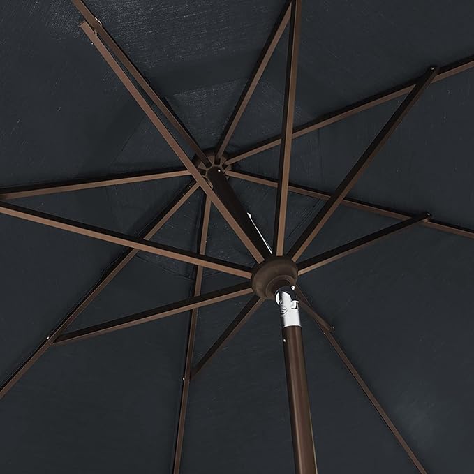 EliteShade USA 10-Year-Non-Fading 9Ft Market Umbrella Patio Umbrella Outdoor Table Umbrella with Ventilation, Black