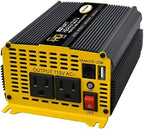 Go Power! 80175 GP-800HD 800 Watt/Heavy-Duty Modified Sine Wave Power Inverter 12V to 110V AC, Compact Solution for Home & Outdoor Use, Black
