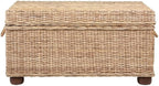 Pemberly Row Modern 42" Kubu Wicker/Rattan Storage Trunk in Tan