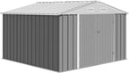 12X10FT Metal Outdoor Storage Shed - Galvanized Steel Waterproof Garden Shed with Lockable Doors & Vents, All-Weather Utility Tool Shed for Lawn Mower, Bike