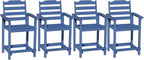 OTSUN Tall Adirondack Chairs Set of 4 with Connecting Tray, 24 inches HDPE Bar Height Outdoor Chairs, All Weather Resistant for Balcony, Porch, Kitchen (4 PCS, Navy Blue)