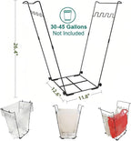 Garden Trash Bag Holder - Outdoor Leaf Bag Support Stand Multi-Use Metal Garbage Bag Holder Frame Holds 30-45 Gallons Bag for Leaves, Camping, Yard Weeding, Lawn Party(2PCS)