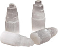 JIC Gem 4Pcs Selenite Tower Skyscraper Healing Crystal Stone Reiki Meditation Positive Energy 4 Inch