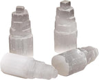 JIC Gem 4Pcs Selenite Tower Skyscraper Healing Crystal Stone Reiki Meditation Positive Energy 4 Inch