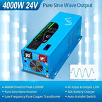 SUNGOLDPOWER 4000W DC 24V Peak 12000W Inverter Charger Pure Sine Wave, AC 120V with 50A Battery AC Charger, LCD Remote Control, Low Frequency Inverter, for Home, Camper, Truck