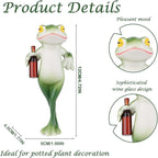 LAIDANLA Miniature Frog Figurines Funny Frog Garden Decor Outdoor Statue Plant Decorations for Garden Lawn Yard Ornament (Holding Wine Bottle)