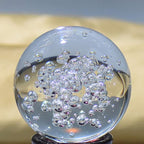 ChezMax Crystal 3 inch (80mm) Bubble Crystal Ball Paperweight Gorgeous Glass Ball for Decorative Ball Lensball Photography Gazing Divination or Feng Shui and Fortune Telling Ball