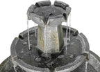 43.3” High Outdoor Water Fountain, 3-Tiers Concrete Outdoor Floor Waterfall Fountain with Pump & Splash Reduction Line for Yard Garden Patio Backyard Deck Relaxation Decor - Grey