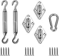 Sun Shade Sail Hardware Kit - 6 Inch Stainless Steel Sunshades Canopy Installation Kit Install Outdoor Triangle Heavy Duty Shade Sails for Deck Garden Lawn Patio
