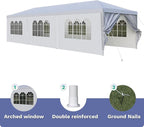 Devoko 10'x30' Heavy Duty Outdoor Canopy Tent, Waterproof Wedding Party and Events Tent with UV Protection & Sidewalls, Wind Resistant Portable Gazebo for Backyard, Patio, White