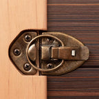 trust4care 3-Pack Hasp and Staple Lock for Steam Room Sauna Spa Wood Wall Panels - Repair Replacement Sauna Accessories, Rust-Resistant Durable Zinc Plated Security Buckle Latch Clamps (Brass)