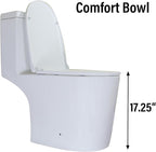 WinZo 450W Macerator Pump Toilet For Basement,Elongated 17-inch Tall Comfort Seat,Powerful Macerating Toilet System With 3 Water Inlet & Ac Vent