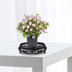 Hapivida Plant Stand, 5.3in Round Plant Riser Decorative Display Flower Holder Vase Rack Holder Planter Tray Oriental Style Furniture Indoor for Desktop Counter Room