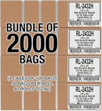Aluf Plastics T-Tough Roll Pack Low Density Repro Blend Star Seal Coreless Rolls Bag, 12-16 Gallon 1.0 Mil, 32" Length x 24" Width, H Strength, Black (Pack of 2000)