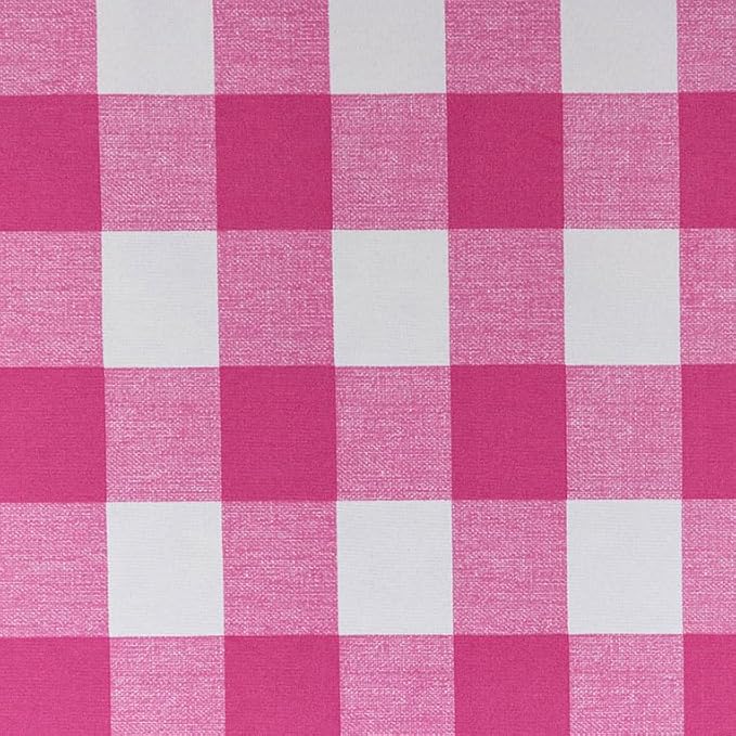 RSH DECOR Deep Seating Cushion with Pillow Back | 22” x 25” Seat | Water and Fade-Resistant Spun Fabric | Outdoor Chair Cushion Set for Patio Furniture | Classic Pink Buffalo Plaid