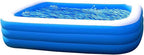 Kiddie Swimming Pool Extra Large Family Size - 210 Long x 140 Wide x 60 cm High Inflatable Family Lounge Above Ground Swim Center Large Size Perfect for Summer Outdoor Backyard Porch