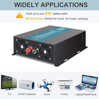 WZRELB 1000W 24V 120V Pure Sine Wave Power Inverter with 2 AC Outlets,Car Inverter