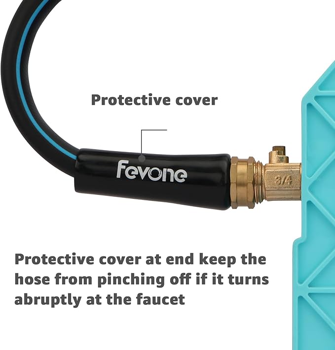 Fevone Garden Hose 100 ft., Lightweight Hybrid Water Hose, Flexible and Durable, Leak-Free Connections