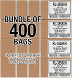 Aluf Plastics 55 Gallon Trash Can Liners (400 Count) - 38" x 58" - Thick 1.5 MIL Equivalent Black Trash Bags for Bathroom, Kitchen, Office, Industrial, Commercial, Recycling and More