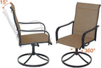 Patio Swivel Dining Chairs Set of 8, Outdoor Metal Chair with Textilene Mesh Fabric Patio Furniture Set Porch Chairs with Metal Rocking Frame for Lawn Garden Backyard