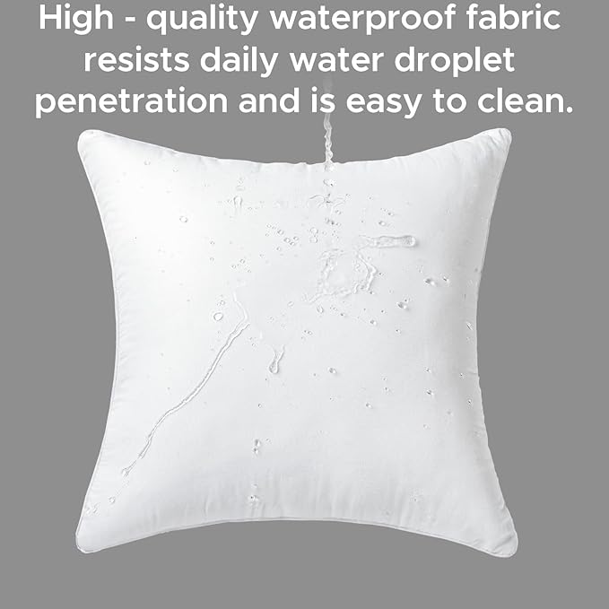 22 x 22 Outdoor Pillow Inserts Set of 2 Waterproof Square Support White Decorative Throw Pillow Inserts for Couch Sofa Beds Large Patio Furniture Cushions