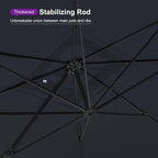 PURPLE LEAF 9' X 12' Rectangle Patio Umbrella Large Cantilever Outdoor Aluminum Offset Umbrella with 360-degree Rotation for Garden Deck Backyard Pool, Grey