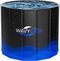 WAVYEASE Portable Bath Tub for Adults -(31.5"L x 26"H) Foldable Cold Plunge Tub for Recovery - Collapsible Soaking Bath Tub for Shower Stall Home SPA - Outdoor Ice Bathtub for Athletes (Black)