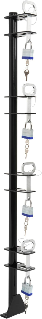 ECOTRIC 4 Place Trimmer Rack Holders for Landscape Truck Trailer Enclosed w/4 Locks Weed Eater Carrier Black Steel Pair