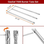 GasSaf 22.5 Flavorizer Bars 7536 7537 | 28 1/8 inch Grill Burner 7508 for Weber Spirit 300 E-310, E-320(Side-Knob), Gas Grill Parts for Spirit 700, Weber 900, Genesis Silver B/C Replacement Parts