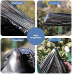 38 gallon heavy duty trash bags, 35.4 inches x 39.37 inches, black, extra strong construction & yard bags for commercial, industrial, garden waste, leakproof & puncture resistant(30 pieces)