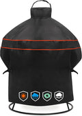 Heavy-Duty 600D BBQ Grill Cover fit for Kamado Joe Joe Jr 13.5-inch Portable Ceramic Charcoal Grill and Other Egg Ceramic Grill with Similar Sizes, 22" Dia x 30" H