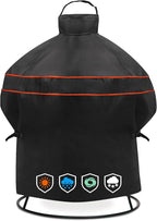 Heavy-Duty 600D BBQ Grill Cover fit for Kamado Joe Joe Jr 13.5-inch Portable Ceramic Charcoal Grill and Other Egg Ceramic Grill with Similar Sizes, 22" Dia x 30" H