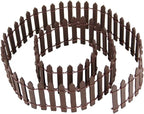 Miniature Fairy Garden Fence, DIY Wood Picket Fence Mini Ornament for Dollhouse (Brown)