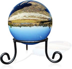 Black Iron Ball Stand - Gazing Globe Stand for Balls, Sphere Holder Wrought Iron Display Stand, Crystal Ball Stand, Glass Bowl Ring Metal Egg Stands, Gazing Ball Stand(3.5" Diameter X 2" Tall)