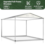 10x14 FT Outdoor Storage Shed, Garden Shed with Updated Frame Structure and Lockable Doors, Metal Tool Sheds for Backyard Garden Patio Lawn, White