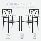 Outdoor Dining Chairs Set of 8, Aluminum Frame Stackable Patio Dining Chairs with Armrest, Wrought Iron Patio Bistro Chairs for Lawn, Backyard, Garden, Porch