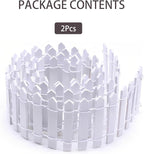 35 Inch Mini Fairy Garden Fence - White Wood Picket Fence for Crafts, Dollhouses, Plant Pots, and Home Garden Projects (2 Pack)