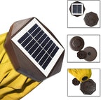EliteShade USA 10-Year-Non-Fading Solar 9ft Market Umbrella with 80 LED Lights Patio Umbrellas Outdoor Table Umbrella with Ventilation, Sunflower Yellow
