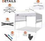 EAGLE PEAK 17x10 Pop up Gazebo Canopy Tent Outdoor Instant Canopy Shelter with Adjustable Dual Half Awnings (White)