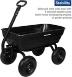 BILT HARD 1200 lbs 7 Cu Ft Poly Garden Dump Cart with 2-in-1 Convertible Handle, No Flat Tires, Quick Release, Dump Wagon Heavy Duty for Yard, Outdoor