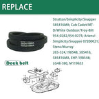 585416MA 585416 1/2" x 38" Snow Blowers Auger Drive Belt Replace Cub Cadet MTD White Outdoor Murray Craftsman 585416 754-0275 954-0275 954-0282(2 Pack)