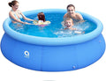 Inflatable Top Ring Swimming Pools for Adults Outdoor Easy to Set（± 10 ft X 30 in） Blue