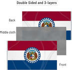 AMZFLAG Missouri Flag 3x5 Feet Outdoor 3 Ply Polyester Missouri State Flags MO Double Sided, Vivid Color Heavy Duty State of Missouri Flags with 2 Brass Grommets