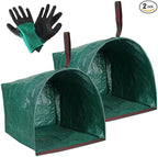 72 Gallon Garden Bags for Debris,2-Pack Yard Waste Bags,Large Dustpan-Type Lawn Bags with Gardening Gloves, Leaf Bags for Yard Debris,Grass Clippings,Collapsible Trash Can for Parties,Laundry,Camping