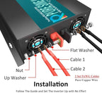 WZRELB 3000W 48V (42V-60V) 120V Pure Sine Wave Power Inverter with 2 AC Outlets,Car Inverter (RBP-300048), Black