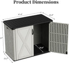 Patiowell 25 Cu.ft Outdoor Storage Cabinet with Lockable Door, Waterproof Horizontal Storage Shed for Tools and Patio Furniture, All-Weather Resin Shed Easy Assemble for Pool or Backyards, Brown