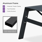 PURPLE LEAF Chaise Lounge Chair Outdoor 2 Pieces Pool Lounge Chairs 5 Adjustable Position with Armrests and Side Table Aluminum Patio Lounge Chair for Outside Backyard Beach Pool, Grey