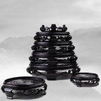 Hapivida Plant Stand, 6.8in Round Plant Riser Flower Pot Display Stand Plant Rack Holder Planter Tray Oriental Style Furniture Indoor Outdoor for Desktop Counter Room