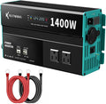 Power Inverters 12V DC to 110V AC Converter for Vehicles USB-C/PD 25W Fast Charging Ports Car Charger Adapter with a Cigarette Lighter Ports Plug Outlet (Modified sine wave-1400W)