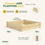 Greenes Fence Original Pine Raised Garden Bed, 4' x 4' x 10.5" - Made in USA with American Pine